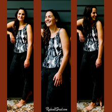 Load image into Gallery viewer, Fitted Tank Top with Black and White Artwork by Artist Rachael Grad