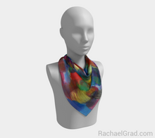 Load image into Gallery viewer, Dot Series 4 Square Scarf Yellow Turquoise-Square Scarf-rachaelgrad-rachaelgrad artsy abstract colorful artwork multicolor