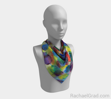 Load image into Gallery viewer, Dot Series 7 Square Scarf Multicolor Yellow and Purple-Square Scarf-rachaelgrad-rachaelgrad artsy abstract colorful artwork multicolor