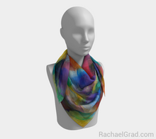 Load image into Gallery viewer, Dot Series 6 Square Scarf Yellow Turquoise-Square Scarf-rachaelgrad-rachaelgrad artsy abstract colorful artwork multicolor