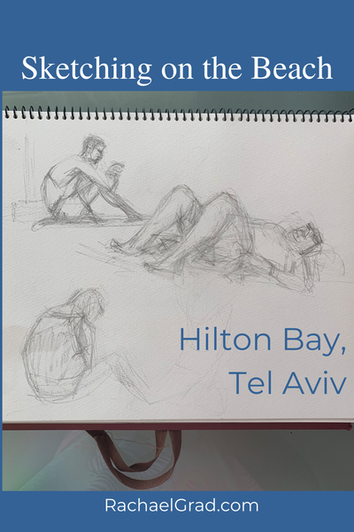 Sketchbook Drawing on the Beach in Tel Aviv, Israel