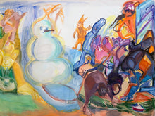 Load image into Gallery viewer, After the Plague Party in Technicolour painting by Rachael Grad