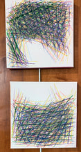 Load image into Gallery viewer, 2 Motherhood Hit Me Like a Train, Half Speed paintings #1 and #2 on view in 2024 by Rachael Grad