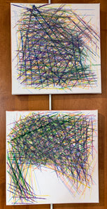 Motherhood Hit Me Like a Train Half Speed paintings by artist Rachael Grad