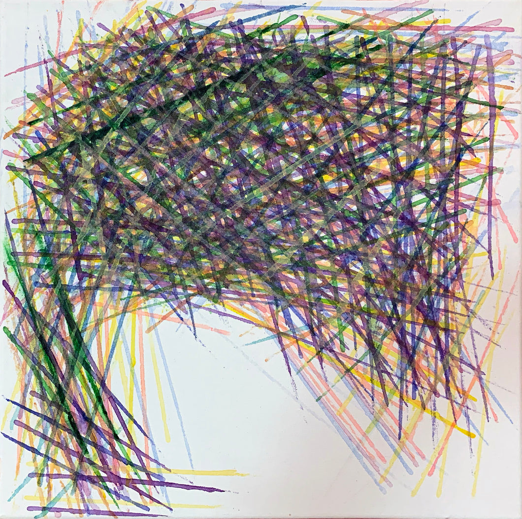 Motherhood Hit Me Like a Train Half Speed #2 abstract painting by Rachael Grad