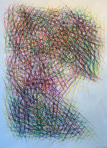 Motherhood Hit Me Like a Train, Mid-Line #4 abstract painting by Rachael Grad