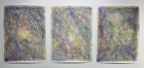Motherhood Hit Me Like a Train (Tryptych), 2023, Watercolour on Paper, Each Panel 22