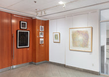 Load image into Gallery viewer, Motherhood Hit Me LIke a Train paintings by artist Rachael Grad on view in gallery at the J