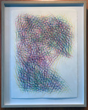 Load image into Gallery viewer, Motherhood Hit Me Like a Train, Mid-Line #4, 2024 framed by artist Rachael Grad
