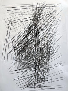 Motherhood Hit Me Like a Train, Sleeper Line #7 abstract painting by Rachael Grad