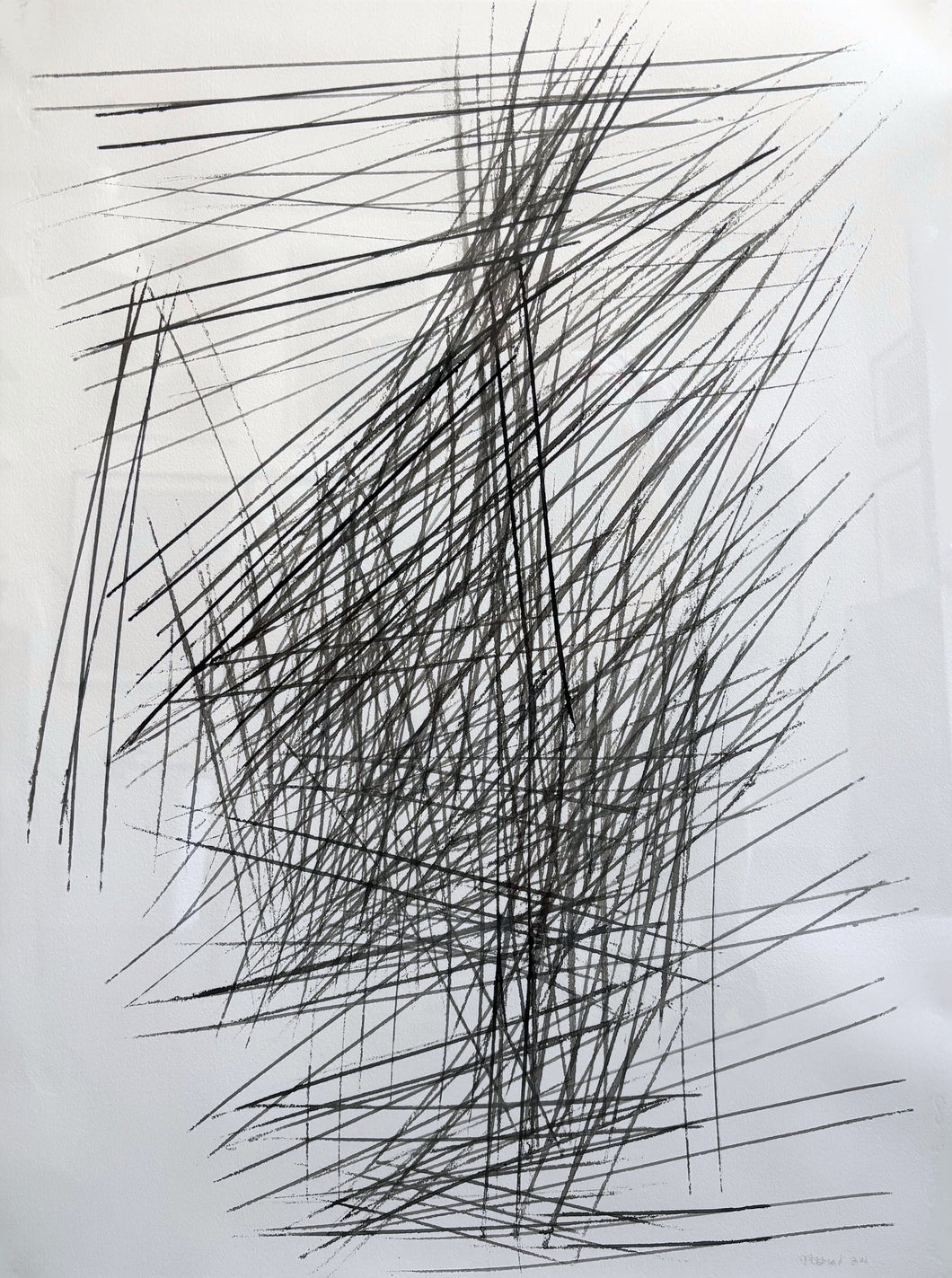 Motherhood Hit Me Like a Train, Sleeper Line #7 abstract painting by Rachael Grad