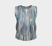 Load image into Gallery viewer, Blue faded lines tank top loose-Loose Tank Top (Regular)-Canadian Artist Rachael Grad