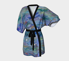 Load image into Gallery viewer, Kimono Robe - Blue Abstract Art-Kimono Robe-Canadian Artist Rachael Grad