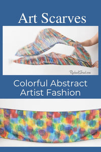colorful art scarves by artist Rachael Grad, Toronto, Canada