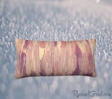 Load image into Gallery viewer, 24 x 12 Pillow Case with Pink and Neutral Art by Artist Rachael Grad, back view