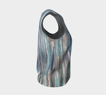 Load image into Gallery viewer, Blue faded lines tank top loose-Loose Tank Top (Regular)-Canadian Artist Rachael Grad