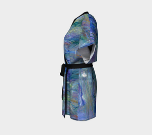 Kimono Robe - Blue Abstract Art-Kimono Robe-Canadian Artist Rachael Grad
