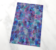 Load image into Gallery viewer, snowflake tea towel by Canadian artist Rachael Grad