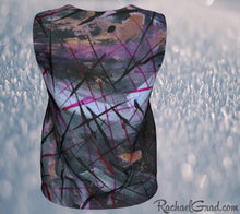 Load image into Gallery viewer, Tank Top Regular Fit by Toronto Artist Rachael Grad in Black Purple back view