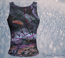 Load image into Gallery viewer, Fitted Tank Top in Black Abstract Art by Toronto Artist Rachael Grad back