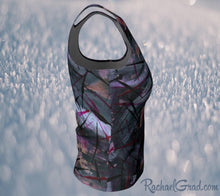 Load image into Gallery viewer, Fitted Tank Top in Black Abstract Art by Toronto Artist Rachael Grad side view