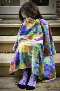 Art Blanket snuggle with girl by Toronto Artist Rachael Grad