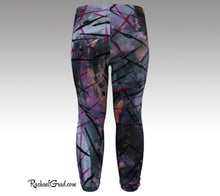Load image into Gallery viewer, Baby Leggings | Black Abstract Art Clothes, back view,  by Artist Rachael Grad