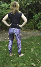Load image into Gallery viewer, Black Art Leggings by Artist Rachael Grad Alex Style back view