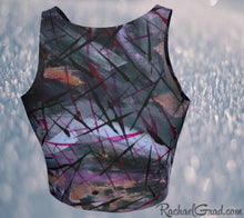 Load image into Gallery viewer, Black Athletic Crop for Women by Artist Rachael Grad back view