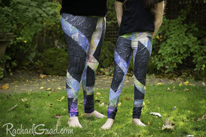 Kids Leggings Girls Tights Black Yoga Pants by artist Rachael Grad art