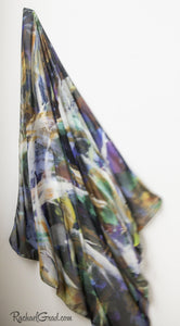 Black White Abstract Art Scarf by Artist Rachael Grad on angle