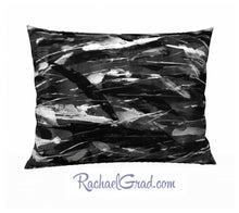 Load image into Gallery viewer, Black White Art Pillow, 26 x 20 Pillowcase Toronto Artist Rachael Grad back