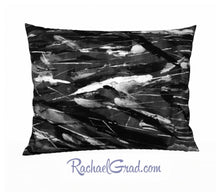 Load image into Gallery viewer, Black White Art Pillow, 26 x 20 Pillowcase Toronto Artist Rachael Grad front
