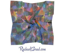 Load image into Gallery viewer, Blue Purple Artist Scarf by Toronto Artist Rachael Grad in silk