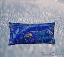 Load image into Gallery viewer, Blue Abstract Pillowcase 24 x 12 pillow by Toronto Artist Rachael Grad front