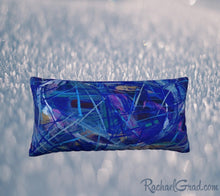 Load image into Gallery viewer, Blue Abstract Pillowcase 24 x 12 pillow by Toronto Artist Rachael Grad back