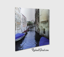 Load image into Gallery viewer, Blue Boats Venice Italy Art Print on Metal by Toronto Artist Rachael Grad