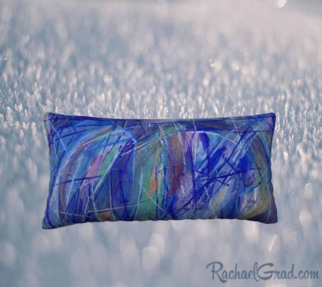 Pillowcase Blue Green 24 x 12 Pillow by Toronto Artist Rachael Grad front