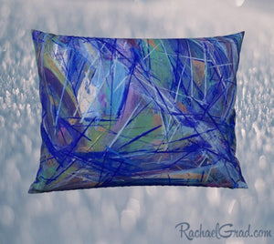 Pillowcase 26 x 20 with Blue Green Abstract Art by Artist Rachael Grad front