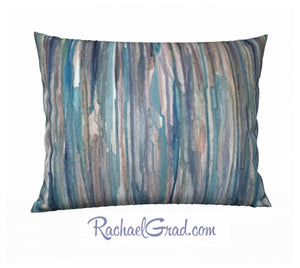 Pillowcase - Blue Lines, Large-Pillows-Canadian Artist Rachael Grad