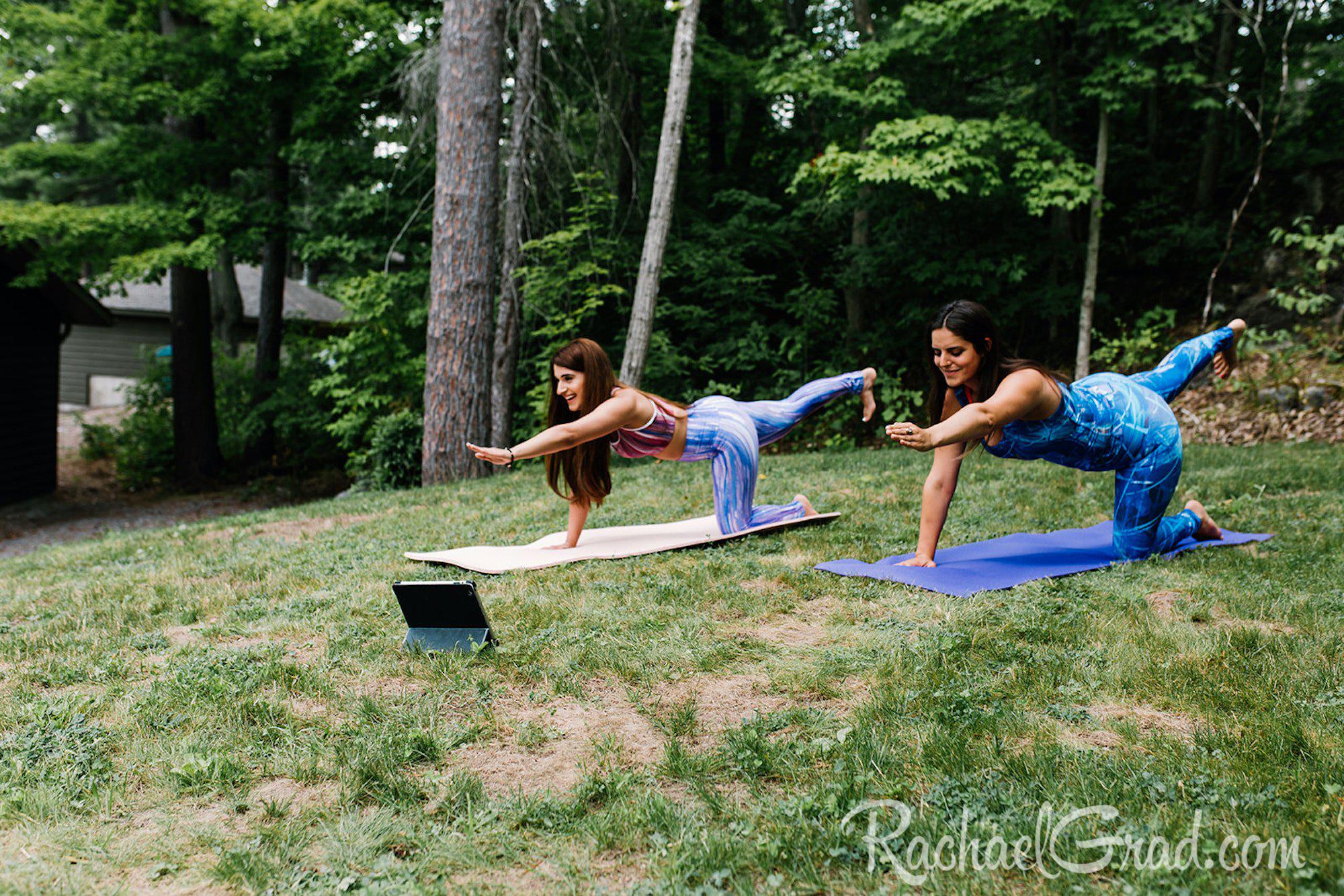 Women's Blue Toile Sheep Leggings Crossover Waist Workout Yoga