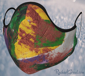 Made in Canada Face Masks with Yellow and Green Abstract Art