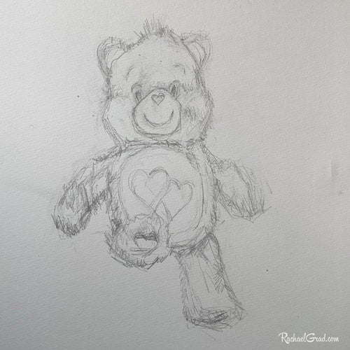 Care Bear Drawing by Canadian Artist Rachael Grad