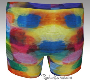 Multicolored Mens Boxer Briefs Underwear by Canadian Artist Rachael Grad back view