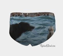 Load image into Gallery viewer, Dogs Swimming Venice, Italy Funny Womens Briefs Underwear Rachael Grad Venetian Vaporetto Boat Canal Water