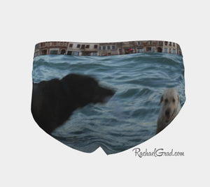 Dogs Swimming Venice, Italy Funny Womens Briefs Underwear Rachael Grad Venetian Vaporetto Boat Canal Water