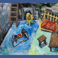 Load image into Gallery viewer, Dollhouse dream original painting by Canadian artist Rachael grad RachaelGrad.com
