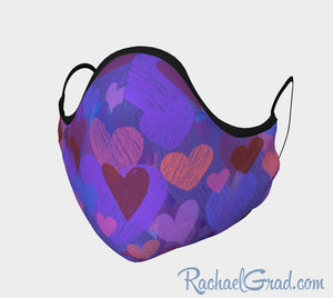 Face Mask with Heart Art by Artist Rachael Grad