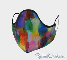 Load image into Gallery viewer, Face Mask with Rainbow Abstract Art by Canadian Artist Rachael Grad front