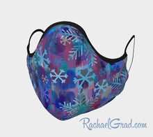 Load image into Gallery viewer, Face Mask with Snowflake Art by Canadian Artist Rachael Grad front